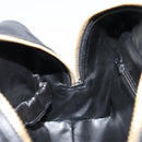 CHANEL Bicolore Clutch Bag Lamb Skin Black Gold CC Auth BA8250-18