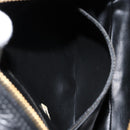 CHANEL Bicolore Clutch Bag Lamb Skin Black Gold CC Auth BA8250-11