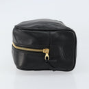 CHANEL Bicolore Clutch Bag Lamb Skin Black Gold CC Auth BA8250-4