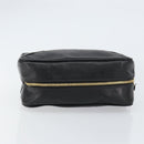 CHANEL Bicolore Clutch Bag Lamb Skin Black Gold CC Auth BA8250-5