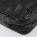 CHANEL Matelasse Chain Shoulder Bag Lamb Skin Black Gold CC Auth BA8252-11