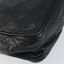 CHANEL Matelasse Chain Shoulder Bag Lamb Skin Black Gold CC Auth BA8252-13