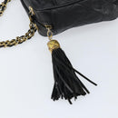 CHANEL Matelasse Chain Shoulder Bag Lamb Skin Black Gold CC Auth BA8252-14