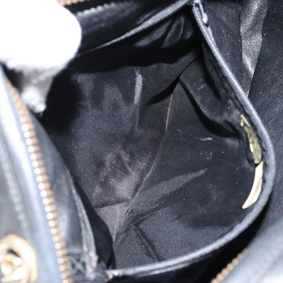 CHANEL Matelasse Chain Shoulder Bag Lamb Skin Black Gold CC Auth BA8252