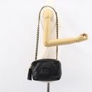 CHANEL Matelasse Chain Shoulder Bag Lamb Skin Black Gold CC Auth BA8252-24