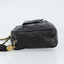 CHANEL Matelasse Chain Shoulder Bag Lamb Skin Black Gold CC Auth BA8252-5
