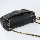 CHANEL Matelasse Chain Shoulder Bag Lamb Skin Black Gold CC Auth BA8252-6