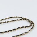 CHANEL Matelasse Chain Shoulder Bag Lamb Skin Black Gold CC Auth BA8252-8