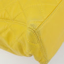 CHANEL Matelasse Hand Bag Lamb Skin Yellow CC Auth BA8254-11