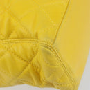 CHANEL Matelasse Hand Bag Lamb Skin Yellow CC Auth BA8254-13