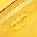 CHANEL Matelasse Hand Bag Lamb Skin Yellow CC Auth BA8254-16