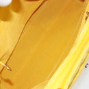 CHANEL Matelasse Hand Bag Lamb Skin Yellow CC Auth BA8254-17