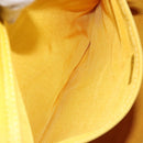 CHANEL Matelasse Hand Bag Lamb Skin Yellow CC Auth BA8254-21