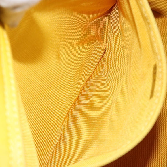 CHANEL Matelasse Hand Bag Lamb Skin Yellow CC Auth BA8254