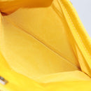 CHANEL Matelasse Hand Bag Lamb Skin Yellow CC Auth BA8254-23