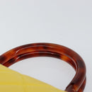 CHANEL Matelasse Hand Bag Lamb Skin Yellow CC Auth BA8254-8