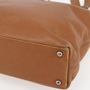 CHANEL Tote Bag Leather Brown Gold CC Auth BA8255-10