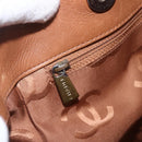 CHANEL Tote Bag Leather Brown Gold CC Auth BA8255-15