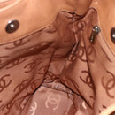 CHANEL Tote Bag Leather Brown Gold CC Auth BA8255-18