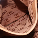 CHANEL Tote Bag Leather Brown Gold CC Auth BA8255-21