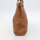 CHANEL Tote Bag Leather Brown Gold CC Auth BA8255-5