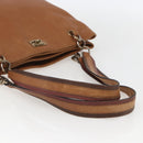 CHANEL Tote Bag Leather Brown Gold CC Auth BA8255-7