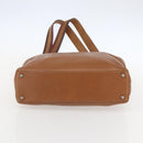 CHANEL Tote Bag Leather Brown Gold CC Auth BA8255-9