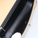 CHANEL Matelasse Chain Shoulder Bag Lamb Skin Beige Black CC Auth BA8256-17