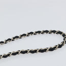 CHANEL Matelasse Chain Shoulder Bag Lamb Skin Beige Black CC Auth BA8256-8