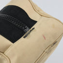 CHANEL Sports Clutch Bag Nylon Beige Black CC Auth BA8257-12