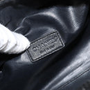 CHANEL Sports Clutch Bag Nylon Beige Black CC Auth BA8257-14