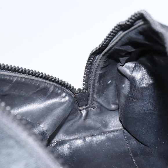 CHANEL Sports Clutch Bag Nylon Beige Black CC Auth BA8257