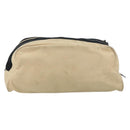 CHANEL Sports Clutch Bag Nylon Beige Black CC Auth BA8257-3