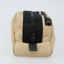 CHANEL Sports Clutch Bag Nylon Beige Black CC Auth BA8257-5