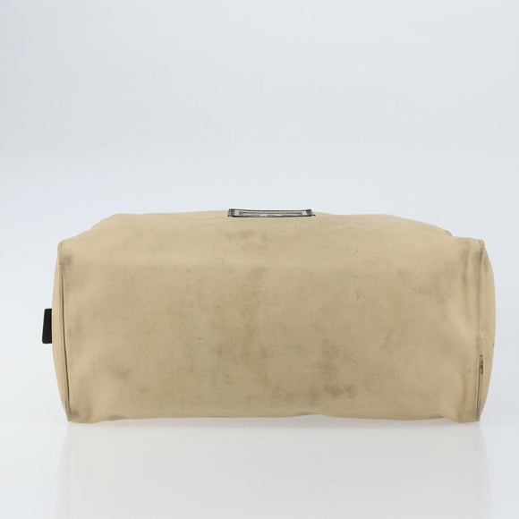 CHANEL Sports Clutch Bag Nylon Beige Black CC Auth BA8257