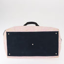 CHANEL High Summer Tote Bag Canvas Leather Pink Silver CC Auth BA8259-6