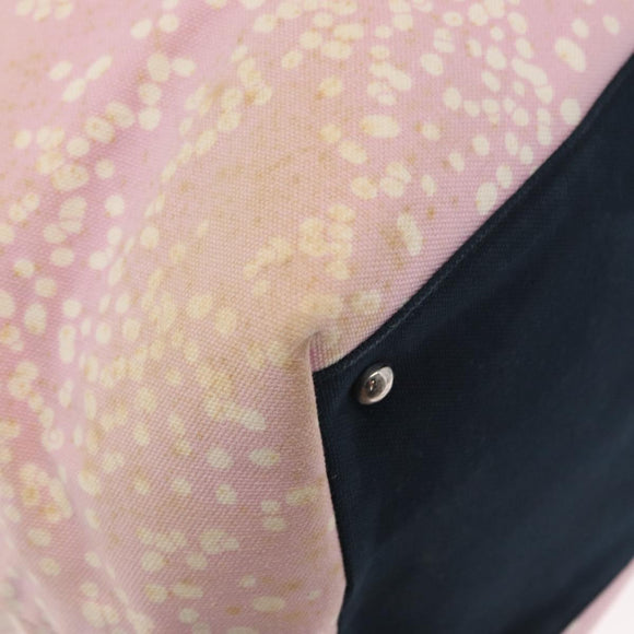 CHANEL High Summer Tote Bag Canvas Leather Pink Silver CC Auth BA8259