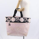 CHANEL High Summer Tote Bag Canvas Leather Pink Silver CC Auth BA8259-24