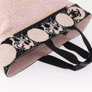 CHANEL High Summer Tote Bag Canvas Leather Pink Silver CC Auth BA8259-7
