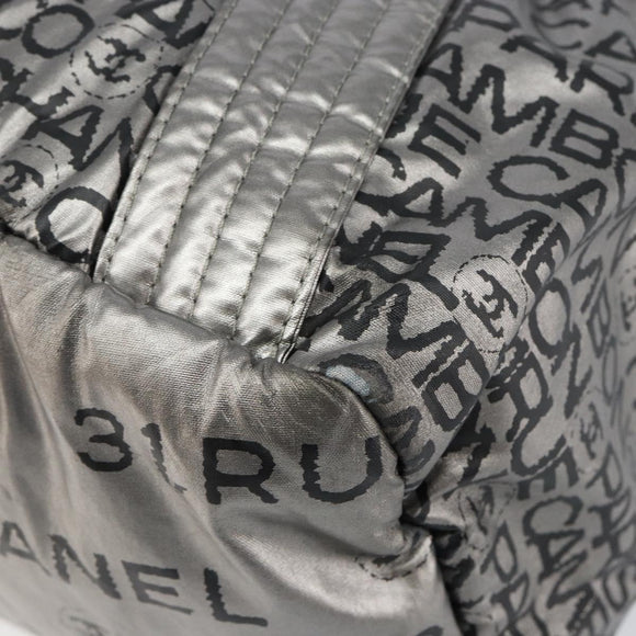 CHANEL Unlimited Tote Bag Nylon Silver CC Auth BA8260