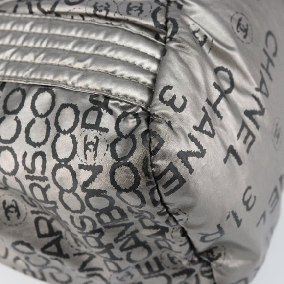 CHANEL Unlimited Tote Bag Nylon Silver CC Auth BA8260