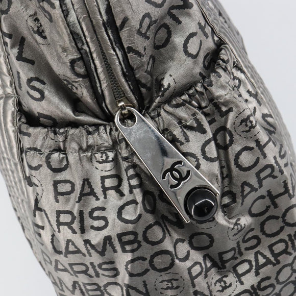 CHANEL Unlimited Tote Bag Nylon Silver CC Auth BA8260