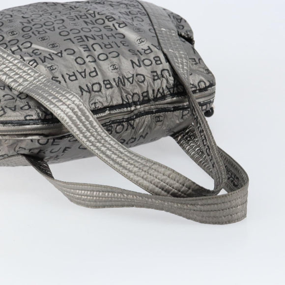 CHANEL Unlimited Tote Bag Nylon Silver CC Auth BA8260
