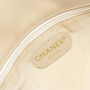 CHANEL Tote Bag Lamb Skin Beige Gold CC Auth BA8261-14