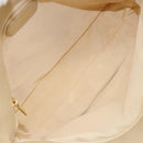 CHANEL Tote Bag Lamb Skin Beige Gold CC Auth BA8261-15