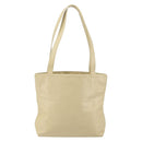 CHANEL Tote Bag Lamb Skin Beige Gold CC Auth BA8261-3