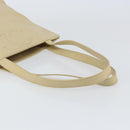 CHANEL Tote Bag Lamb Skin Beige Gold CC Auth BA8261-7