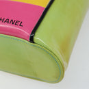 CHANEL Tote Bag Enamel Multicolor Gold CC Auth BA8262-8