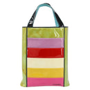 CHANEL Tote Bag Enamel Multicolor Gold CC Auth BA8262-13