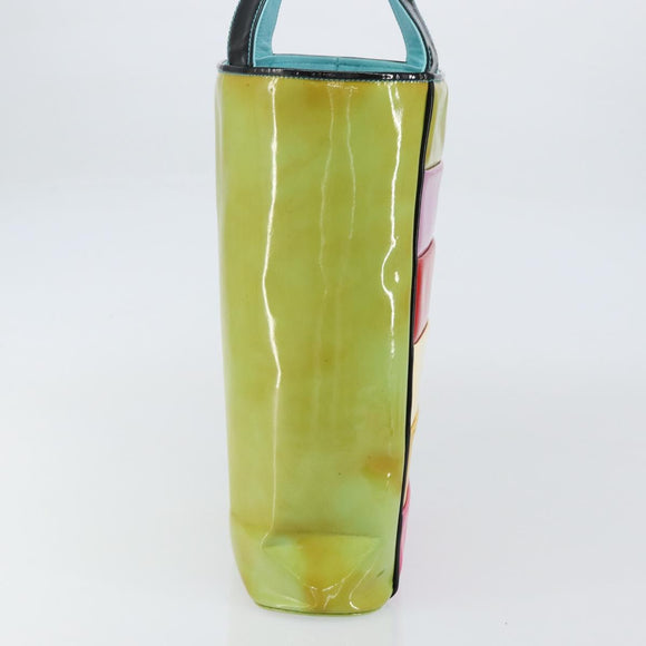 CHANEL Tote Bag Enamel Multicolor Gold CC Auth BA8262